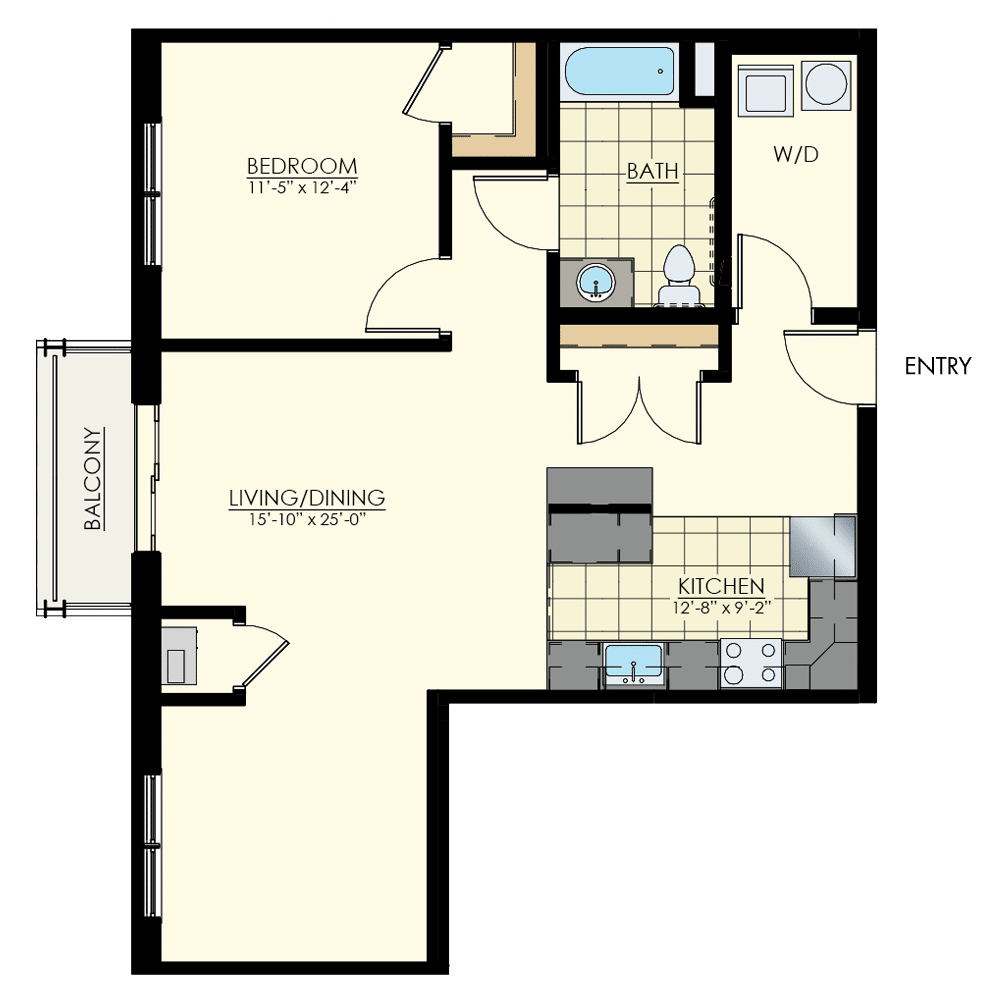 The Winston at Lyndhurst One Bedroom Floor Plan A6
