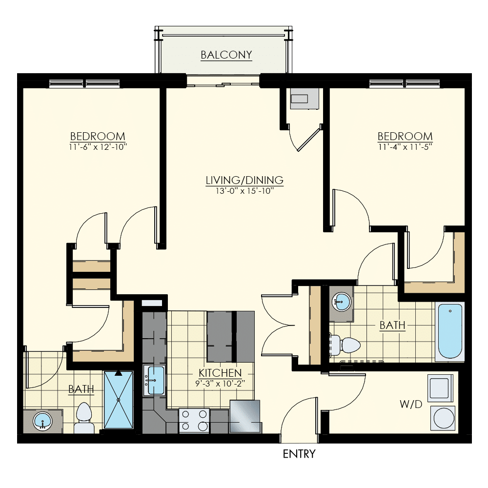 The Winston at Lyndhurst Two Bedroom Floor Plans